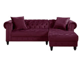 Adnelis Red Velvet Sectional Sofa Model 57315 By ACME Furniture